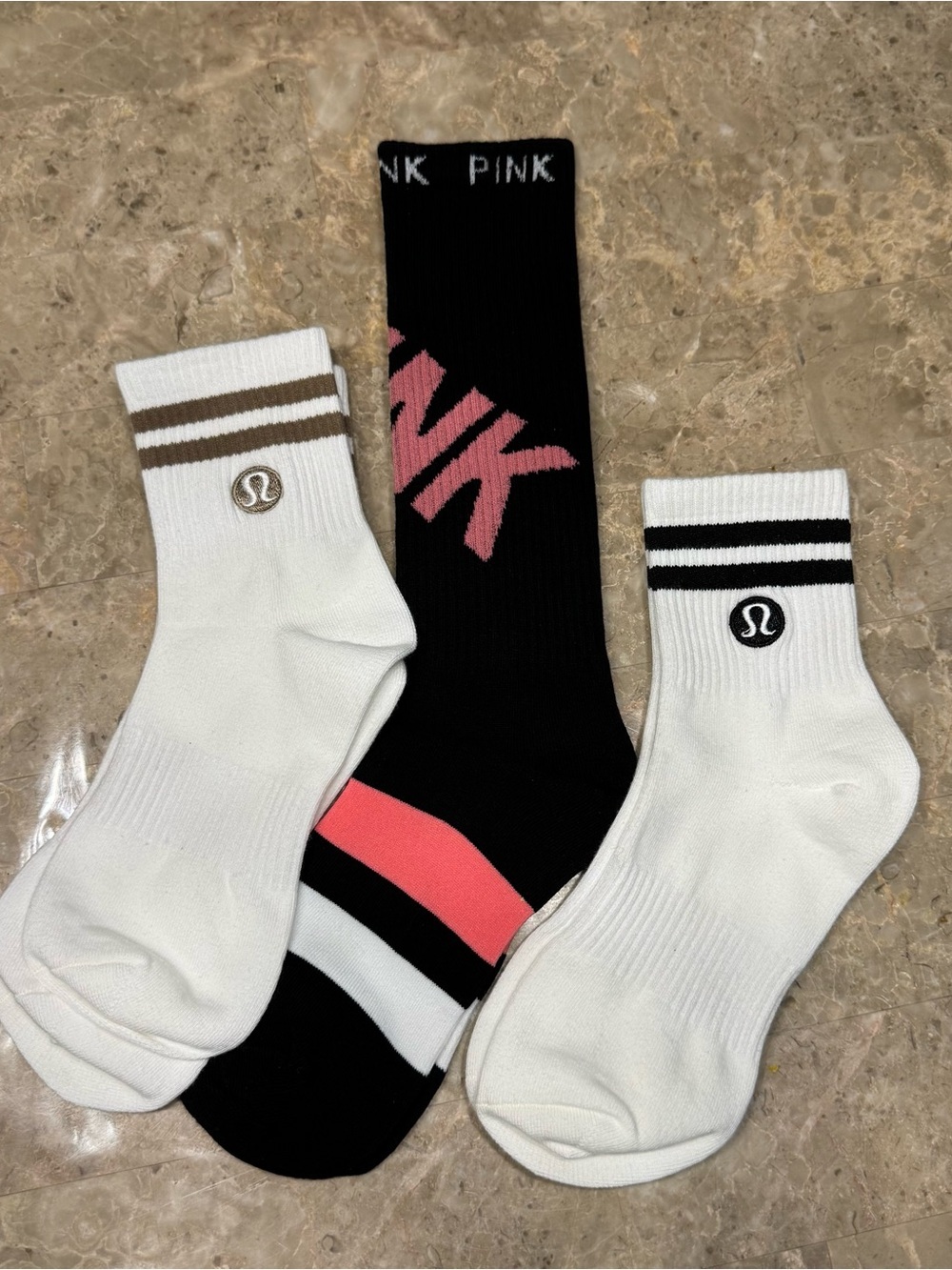 New Women’s Lululemon Athletica Socks and Pink sock set
3 pairs Size Medium - Picture 2 of 5